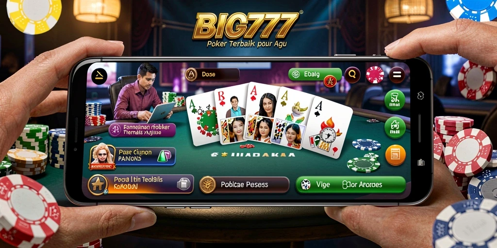 Tampilan gameplay Poker yang mengasyikkan dalam BIG777.