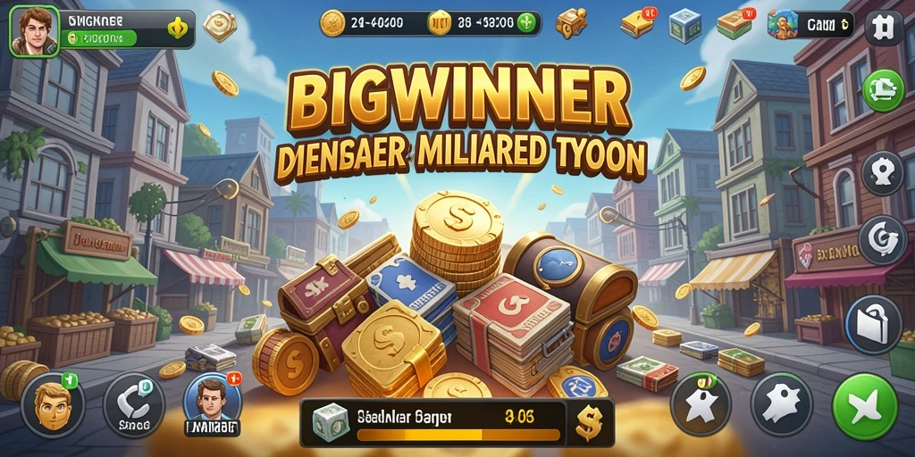 Tampilan gameplay <strong>BIGWINNER</strong> yang menarik dengan elemen Tycoon.