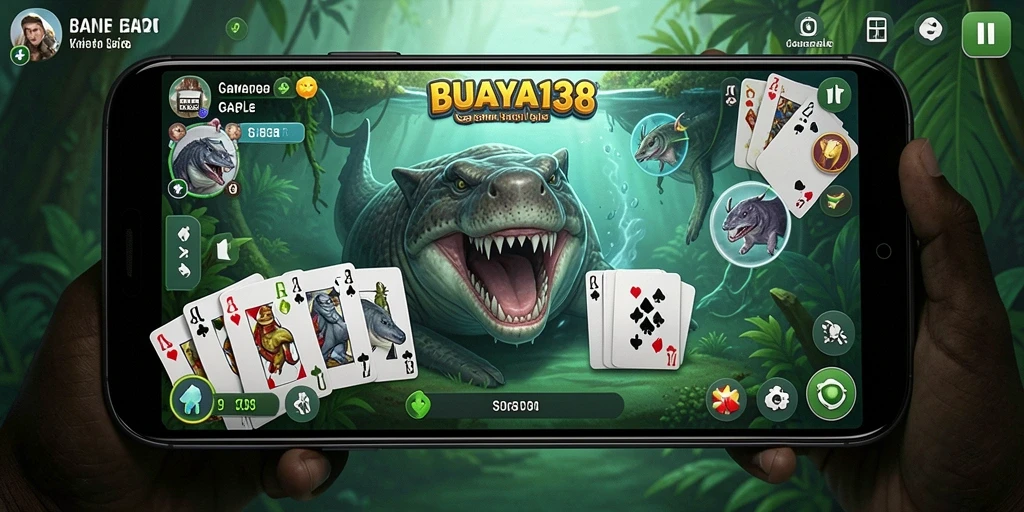 Screenshot gameplay BUAYA138 yang menampilkan serunya bermain Gaple.