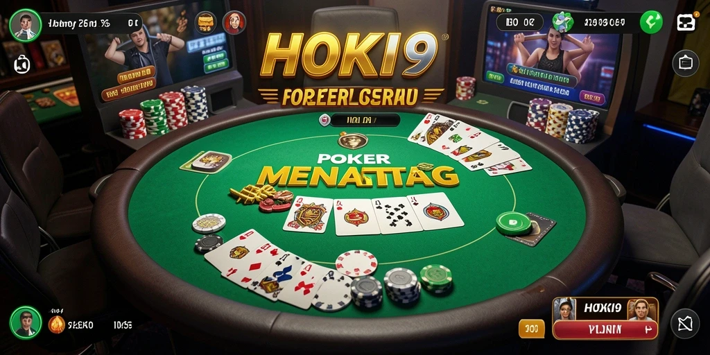 Tampilan utama HOKI9 dengan gameplay Poker yang mendebarkan.