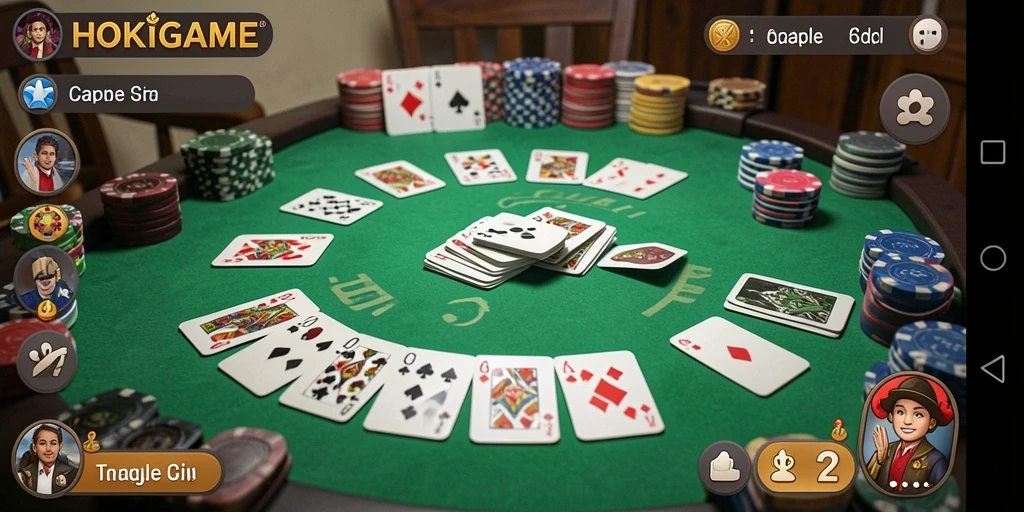 Screenshot HOKIGAME menampilkan gameplay seru Gaple.