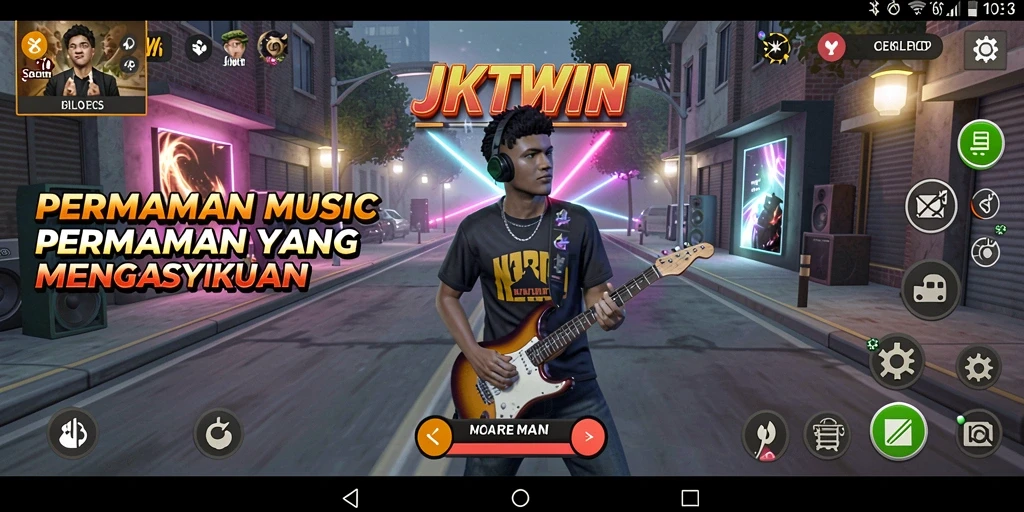 Tampilan screenshot dari gameplay musik yang seru di JKTWIN.
