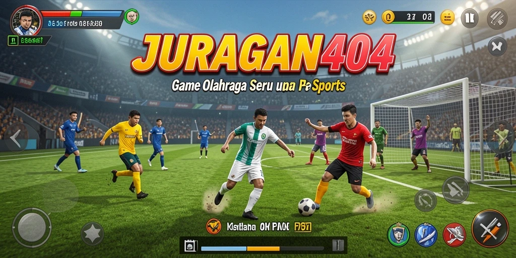 Tampilan dinamis dari gameplay olahraga di JURAGAN404 yang menyenangkan.