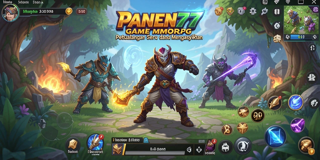 Tangkapan layar gameplay PANEN77 menunjukkan aksi pertempuran seru di dunia MMORPG.