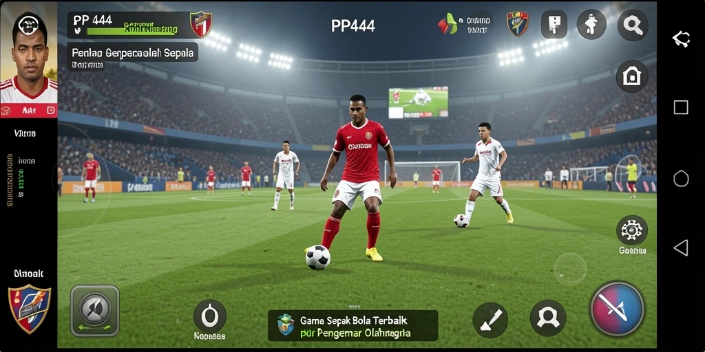 Gameplay PP444 yang menegangkan dalam aksi sepak bola.
