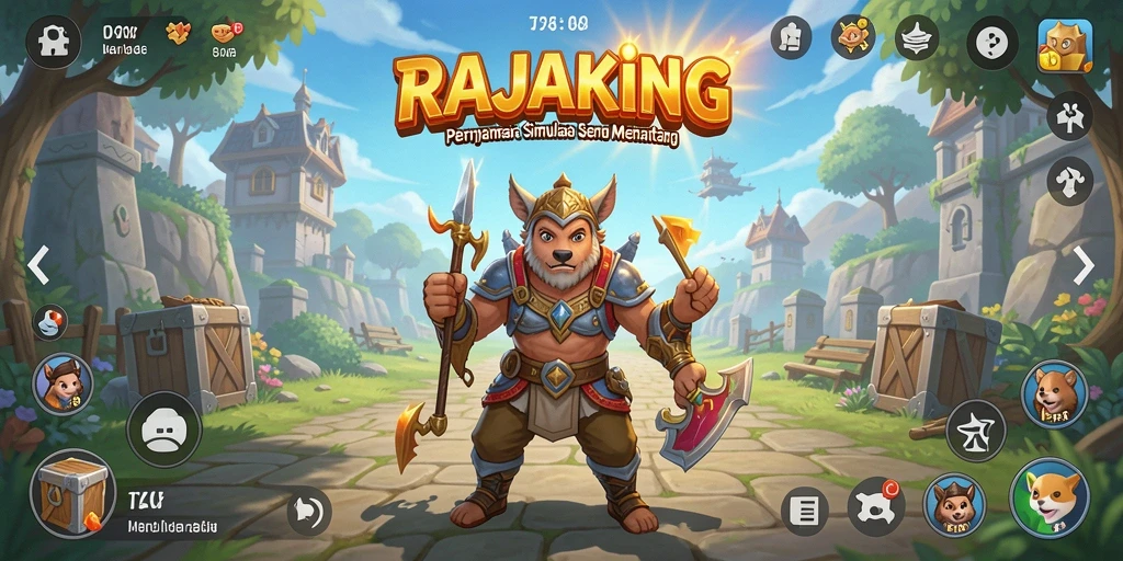Tampilan gameplay menarik dalam RAJAKING yang memukau.