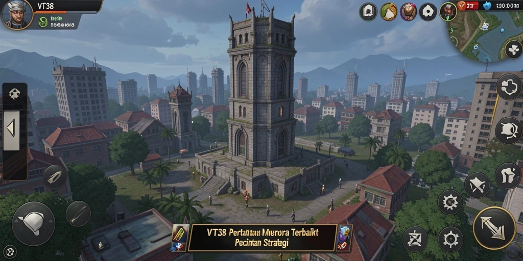 Tampilan menarik dari gameplay Tower Defense di VT38.